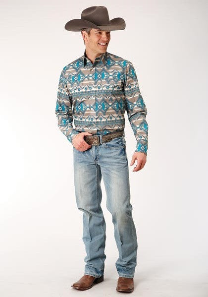 Roper Men's Khaki Aztec