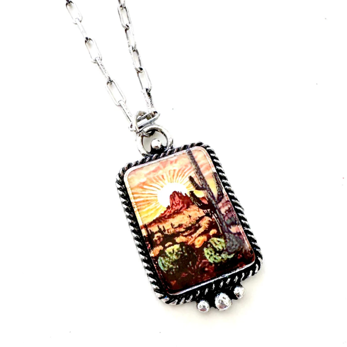 Southwestern Sunset Illustrated Necklace