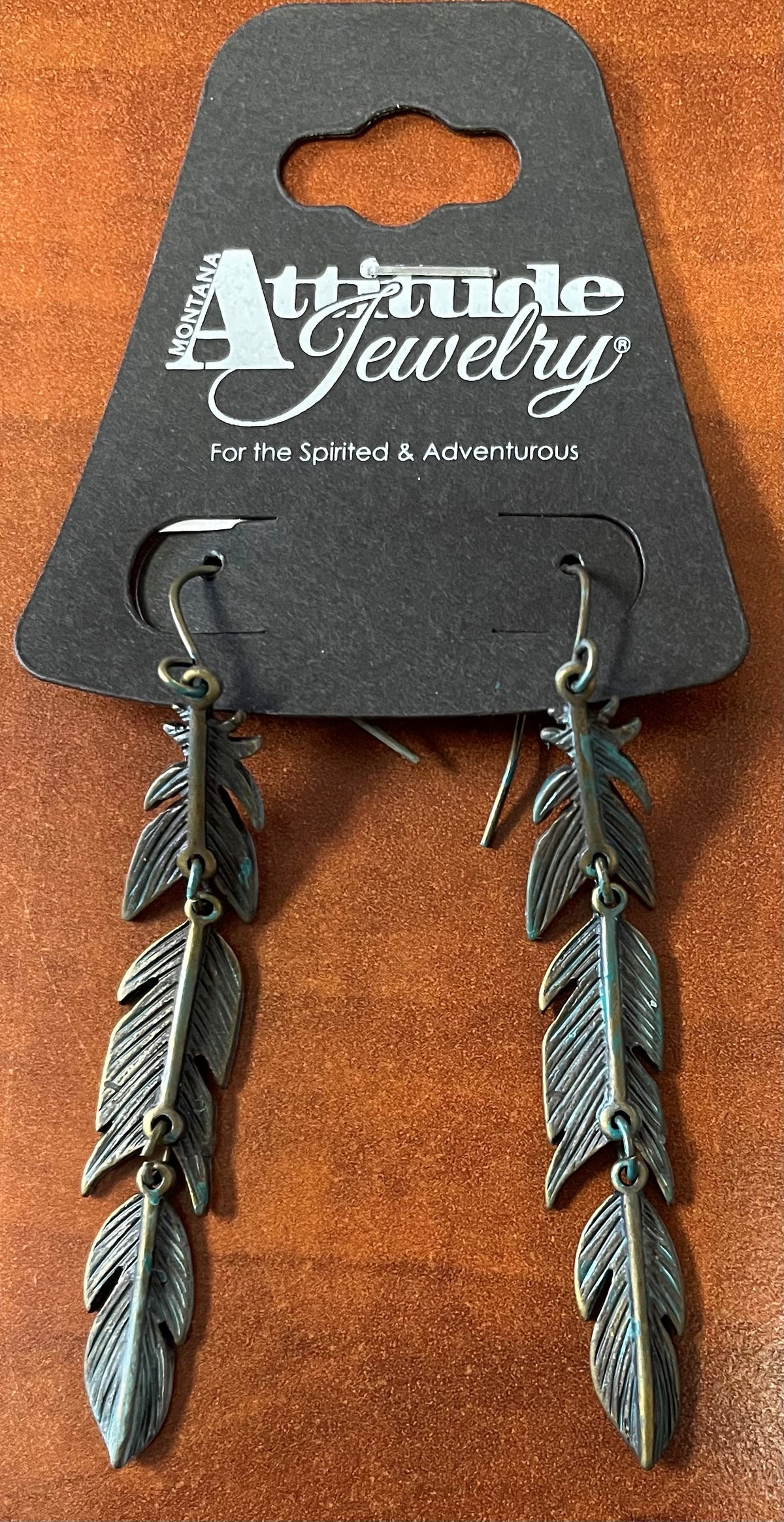 Dangle Teal Feather Earring