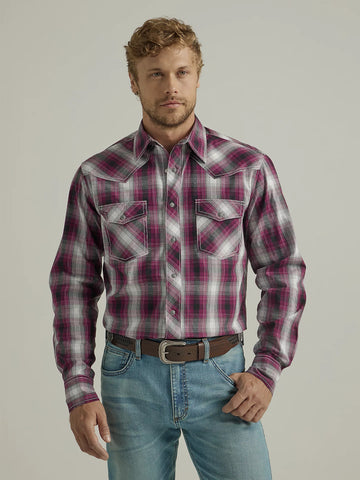 Wrangler Purple Plaid Mens