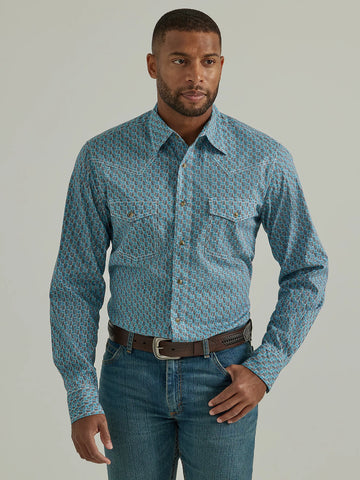 Wrangler Teal Crosshatch Mens