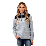 Roper Grey Fleece Pullover Womens