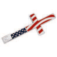 Red White & Blue Hat Feather Cross - American Made