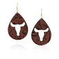 Longhorn Leather Dangle Earrings