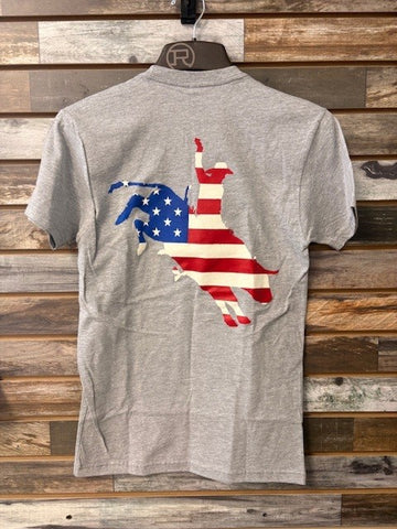 American Flag Bull Rider Tee Shirt