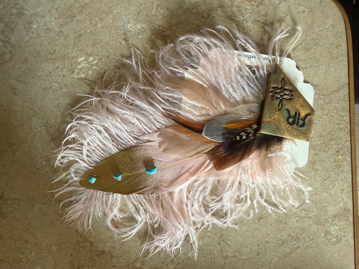 Rustic Feathered Stone Hat Feather