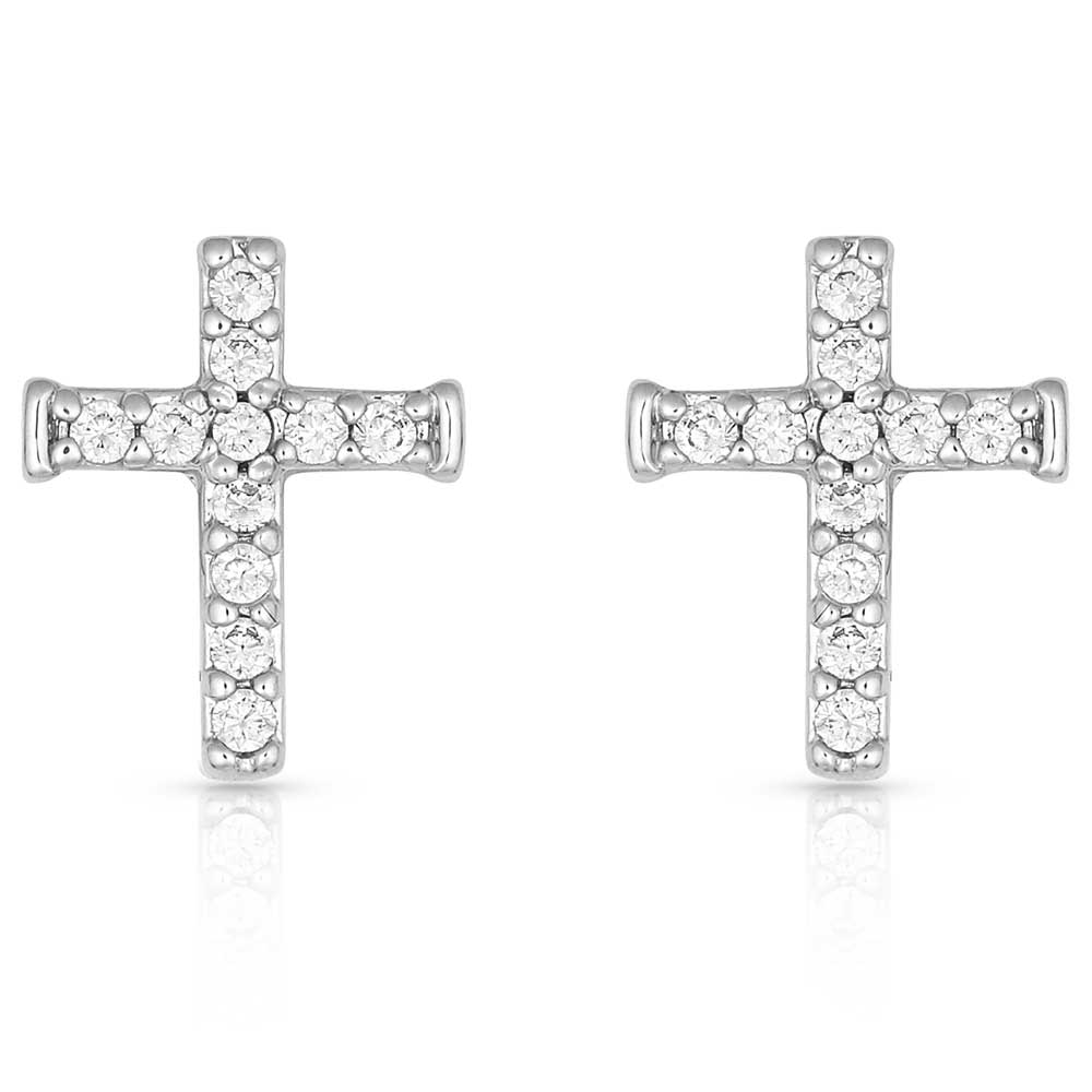 CZ Small Cross Post Earrings
