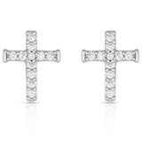 CZ Small Cross Post Earrings