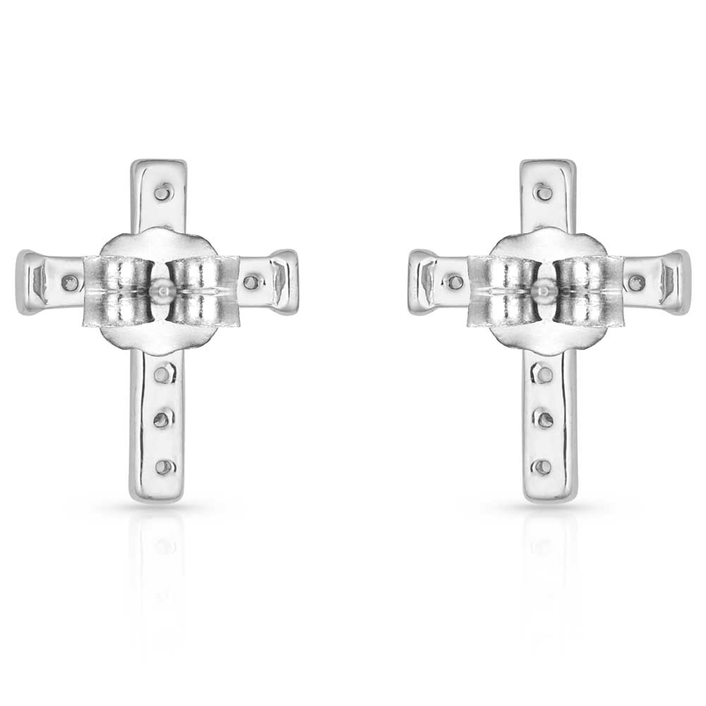 CZ Small Cross Post Earrings