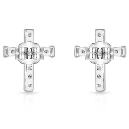 CZ Small Cross Post Earrings
