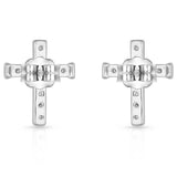 CZ Small Cross Post Earrings