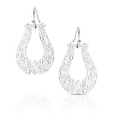 S/P Engraved Stirrup Earrings