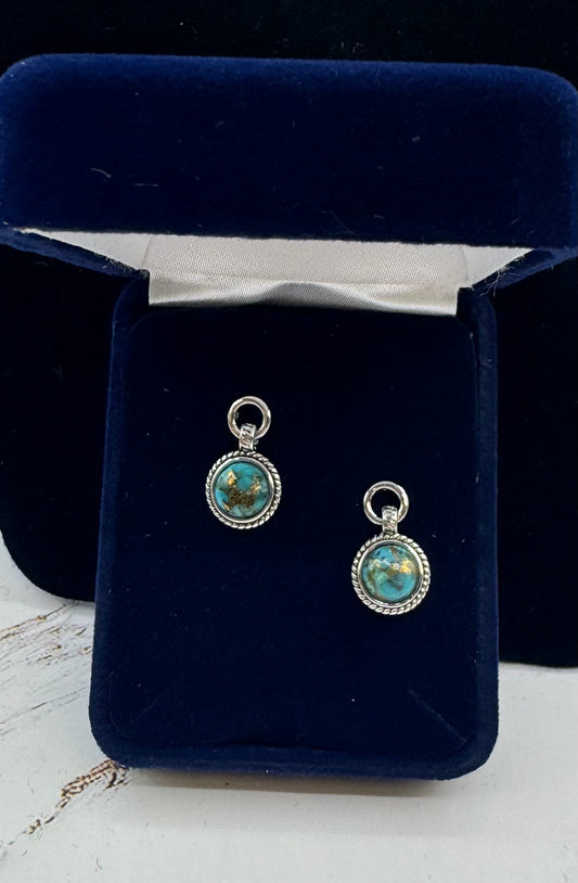 Round turquoise earrings