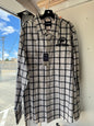 Mens Button Down Black/White Check