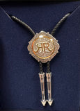 Bolo Tie - Square, Tooled Edge - RR or Logo  BT-366