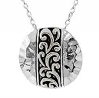 WYO-HORSE SILVER CIRCLE NECKLACE J456S