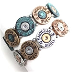 WYO-HORSE SHOTGUN SHELL BRACELET PATINA JB182PT