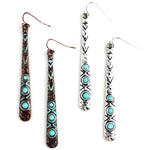 WYO-HORSE TURQUOISE BAR EARRINGS JE186S