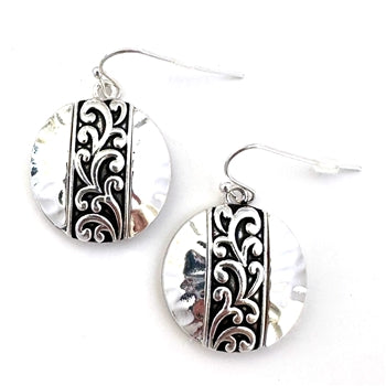 WYO-HORSE SILVER CIRCLE EARRINGS JE456S
