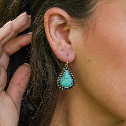 Medium Turquoise Tear Drop Earrings