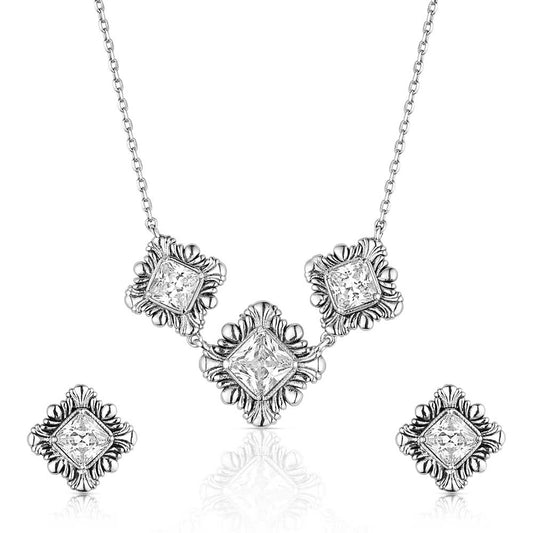 Square Dance Necklace & Earring Set
