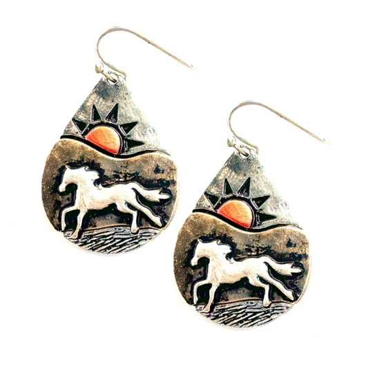 Colored Horsescape Earrings