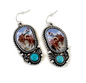 Rodeo Bucking Horse Illustrated Earrings