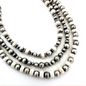 Triple Strand Stone and Silver Bead Necklace 16" - J354