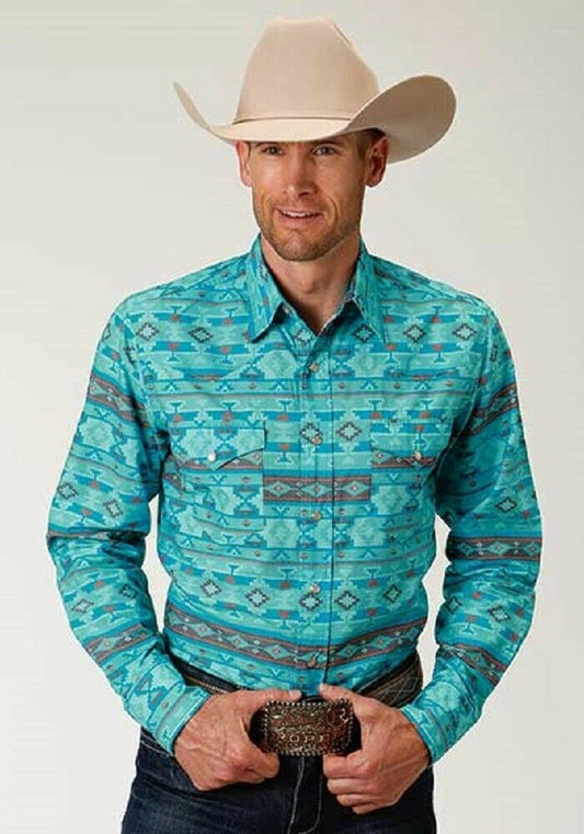 Roper Men's Blue Horizon Aztec
