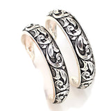 Tooled Hoop Earrings - Silver