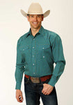 Roper Teal-Green Foulard Print Men's L/S Snap Shirt