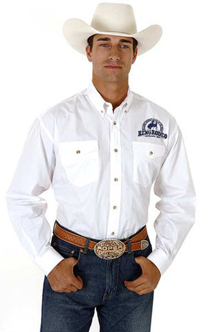 Roper Solid White Poplin Men's Shirt- Button Down - Long Sleeve