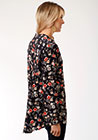 ROPER LADIES FLORAL PRINT RAYON TUNIC TOP w/ RENO RODEO LOGO