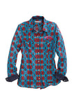 TIN HAUL WOMENS L/S SHIRT ALLOVER AZTEC PRINT -SNAP