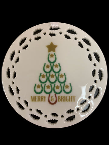 Reno Rodeo Keepsake Christmas Porcelain Ornament - Horseshoe Tree