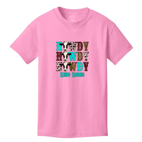 Howdy Howdy Candy Pink Youth & Toddler Crew Neck Tee