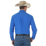 Wrangler Men's Blue GS Reno Rodeo Logo L/S Shirt "National Patriot"