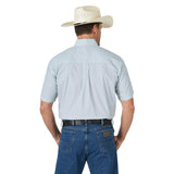 Men's Wrangler Button-Down Mint Geo-Print George Strait Short Sleeve Shirt