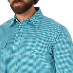Wrangler® Men's Blue Check 'Snaps' Wrinkle Resist Long Sleeve Relaxed Fit