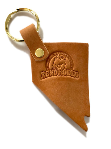 Leather Key Fob - Embossed Reno Rodeo Logo