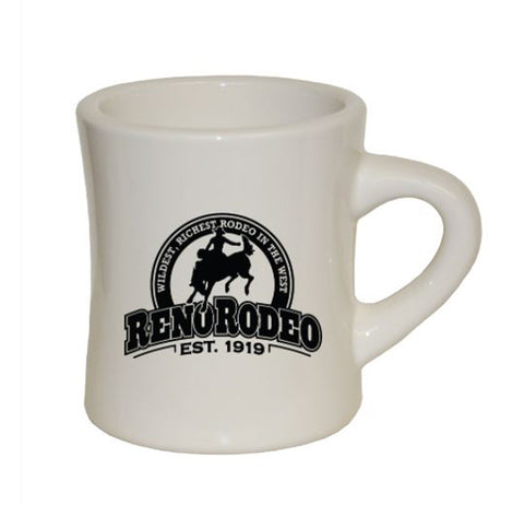 10 oz.  Ceramic "Diner" Old School Mug Reno Rodeo Logo