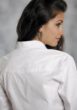 ROPER WOMENS L/S WHITE SOLID-COLOR-POPLIN-FRONT SNAP